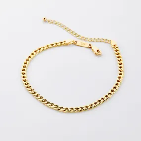 Cuban Chain Anklet - 18K Solid Gold