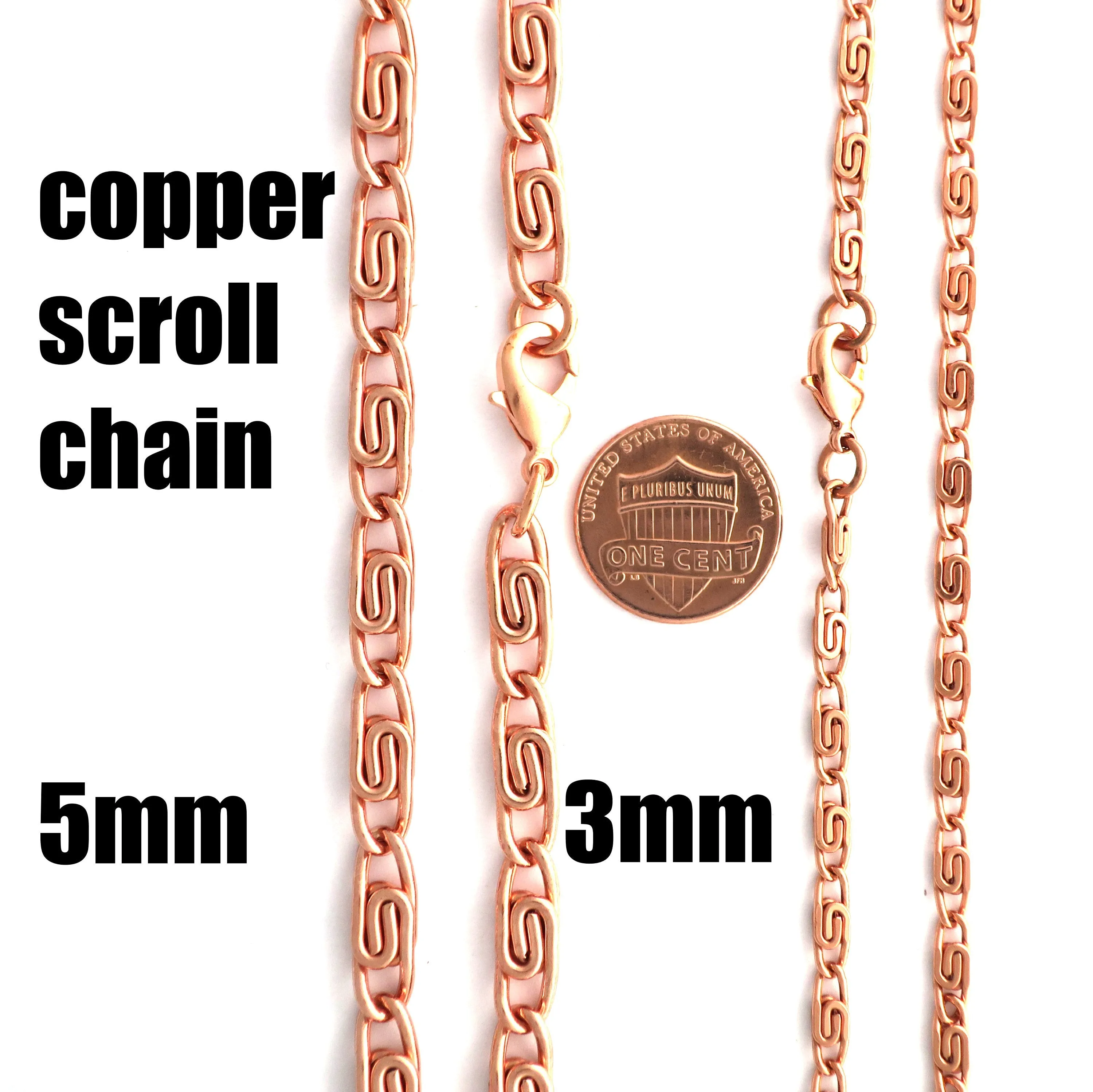 Custom Bracelet Chain Medium Celtic Scroll Chain Bracelet BC66C Custom Size Copper Bracelet Chain