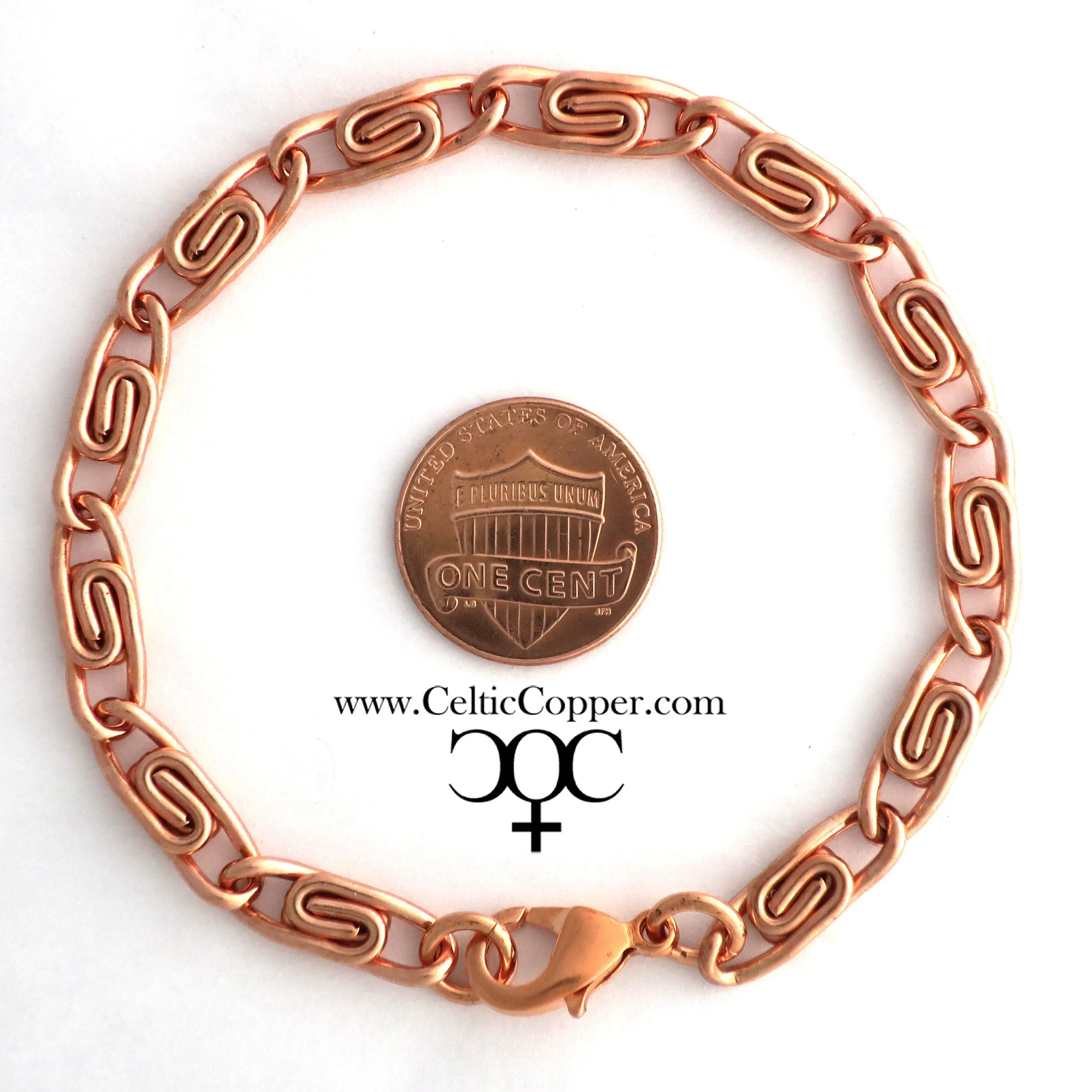 Custom Bracelet Chain Medium Celtic Scroll Chain Bracelet BC66C Custom Size Copper Bracelet Chain