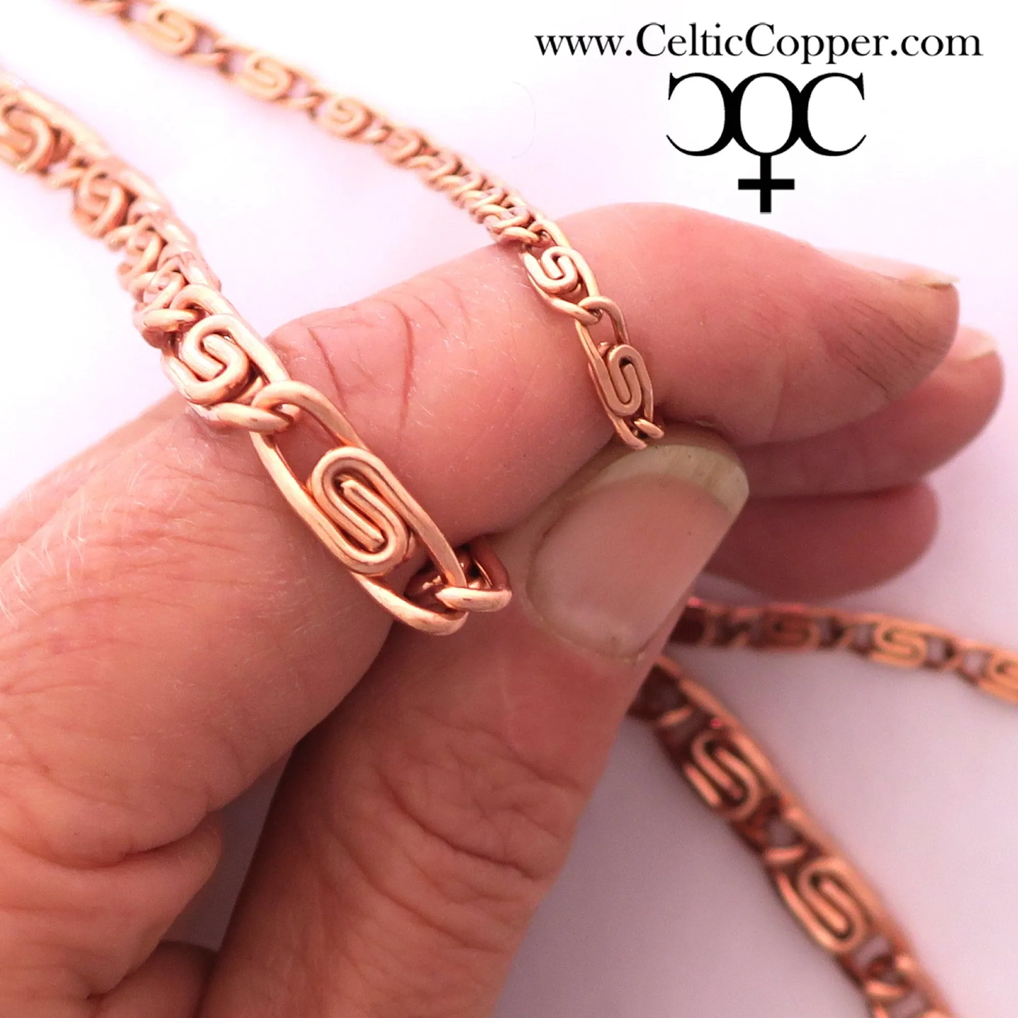 Custom Bracelet Chain Medium Celtic Scroll Chain Bracelet BC66C Custom Size Copper Bracelet Chain