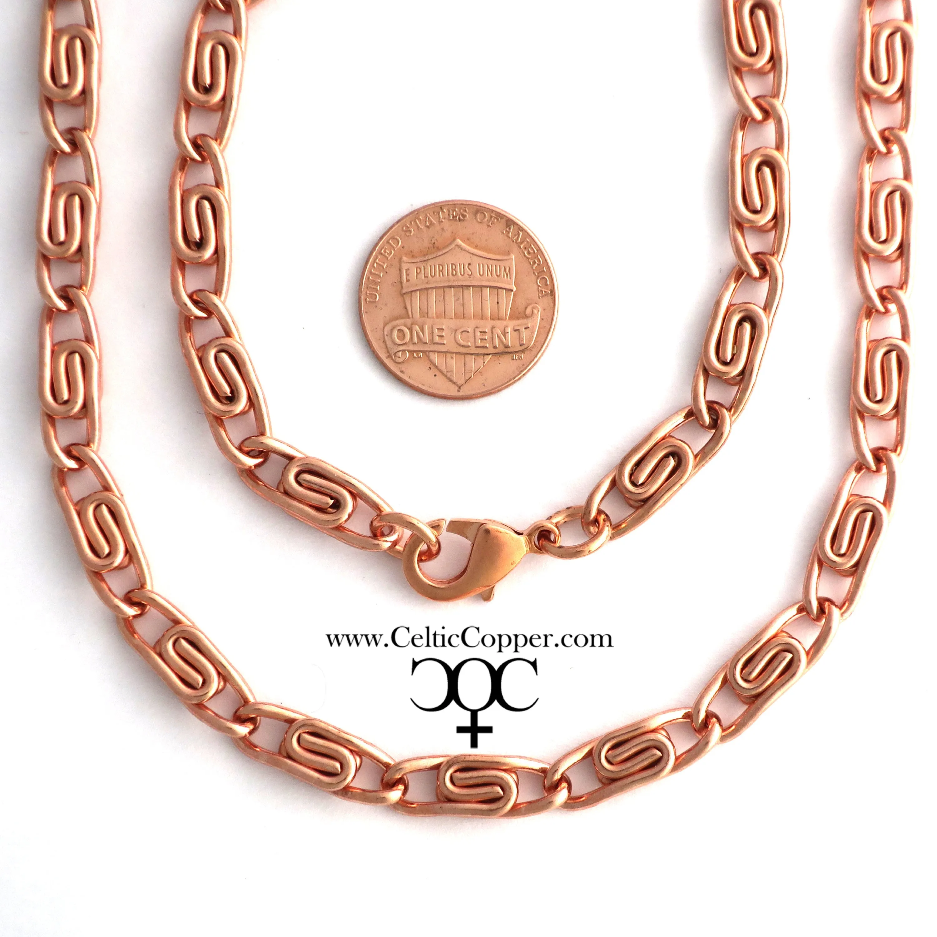 Custom Necklace Chain Solid Copper Celtic Scroll Chain Necklace NC66M Medium 5mm Celtic Copper Necklace Custom Size Chain