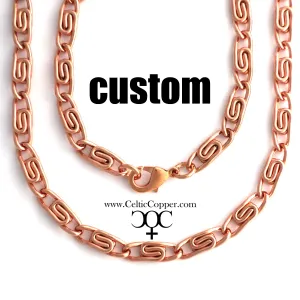 Custom Necklace Chain Solid Copper Celtic Scroll Chain Necklace NC66M Medium 5mm Celtic Copper Necklace Custom Size Chain