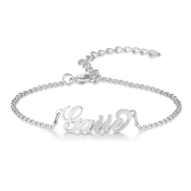 Customized Name Bracelets & Bangles for Women Personalized Letter Nameplate Adjustable Chain Bracelet Gift Jewelry