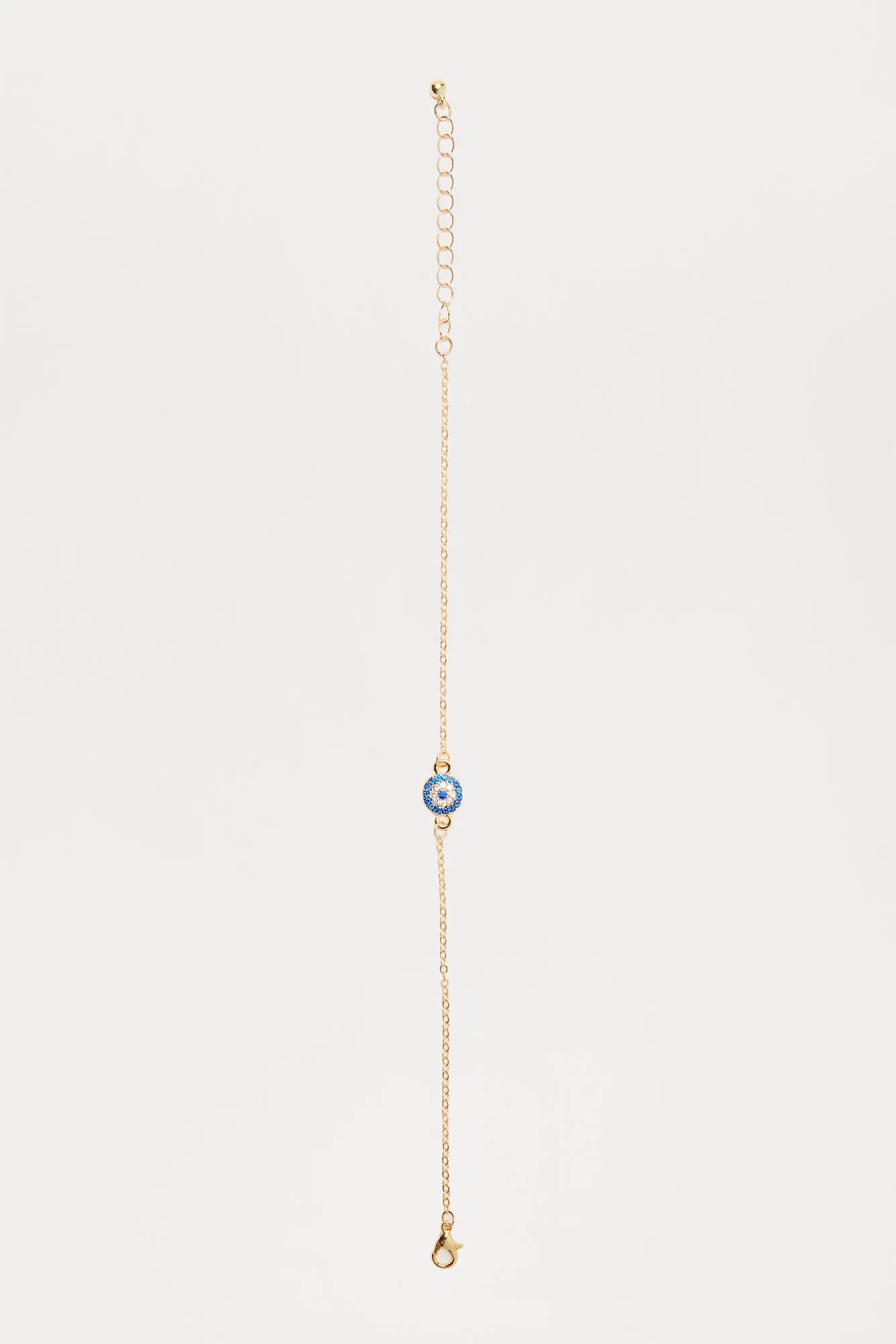 Dainty Evil Eye Anklet - Gold/Blue