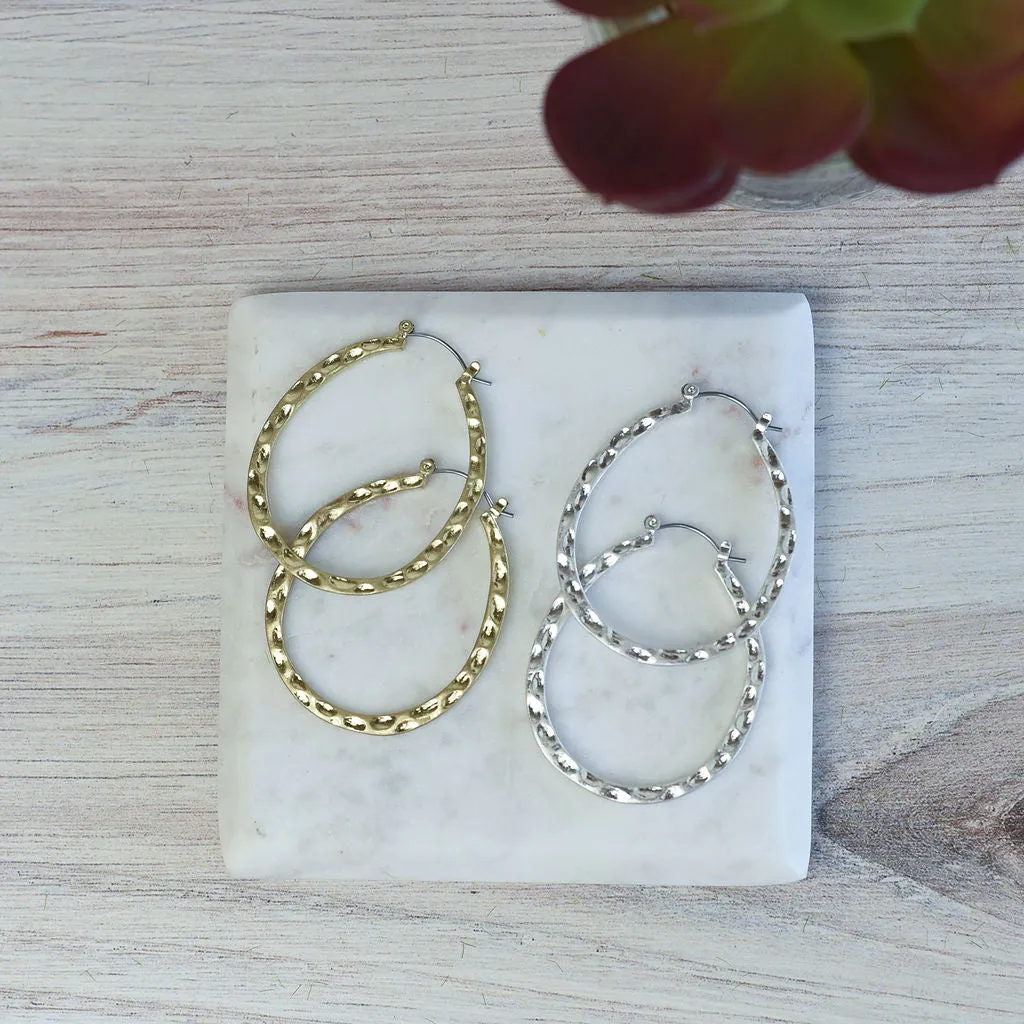 Dee Dee Hammered Hoop Earrings