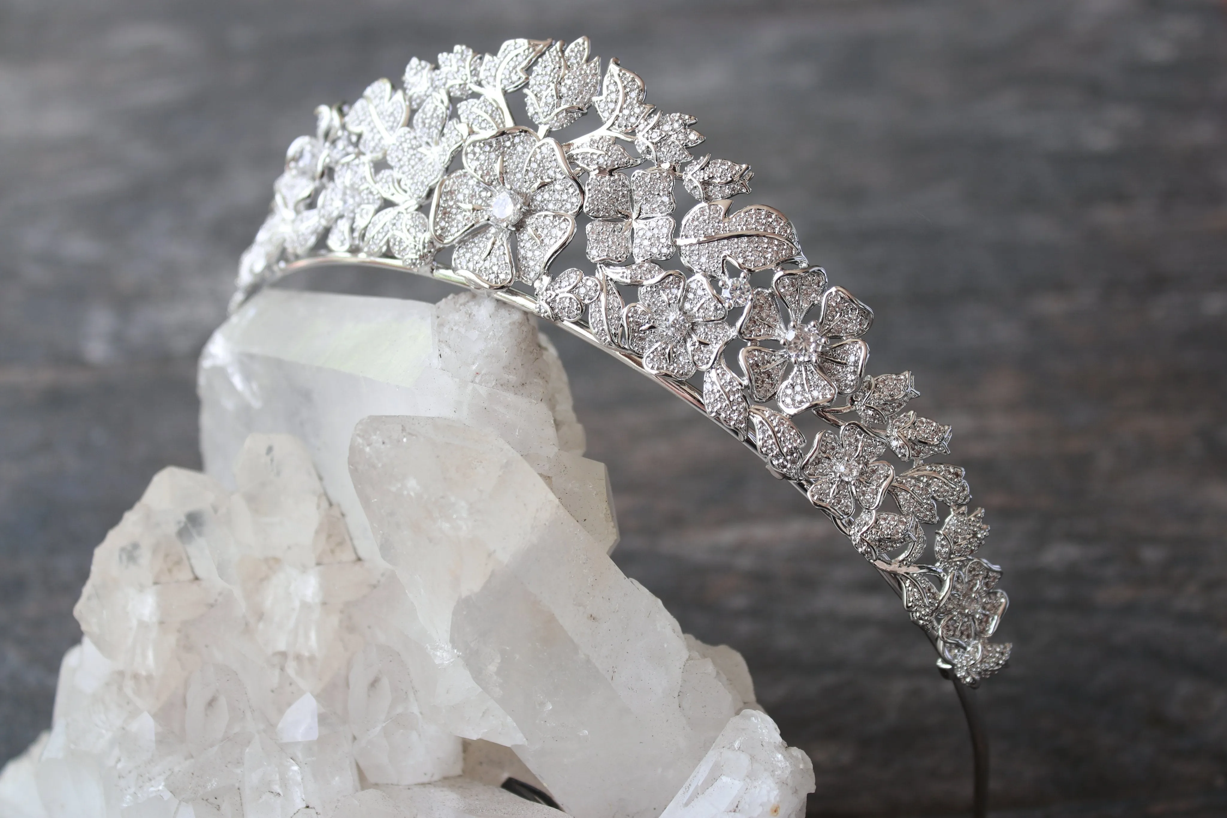 ELLINA Simulated Diamond Bridal Tiara