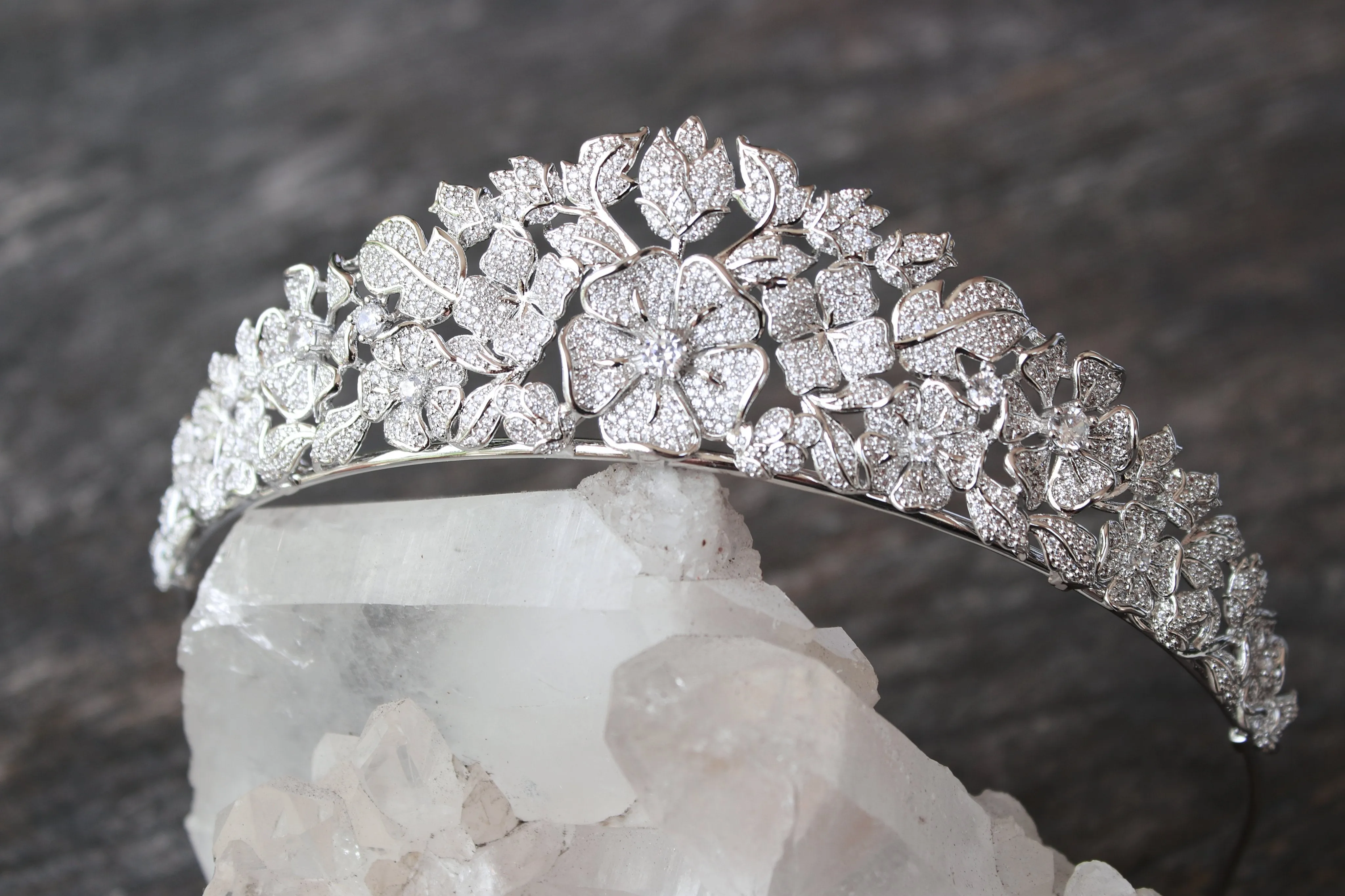 ELLINA Simulated Diamond Bridal Tiara