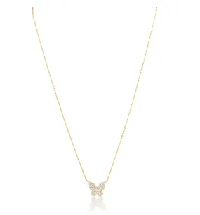 Elsie Pave Butterfly Necklace