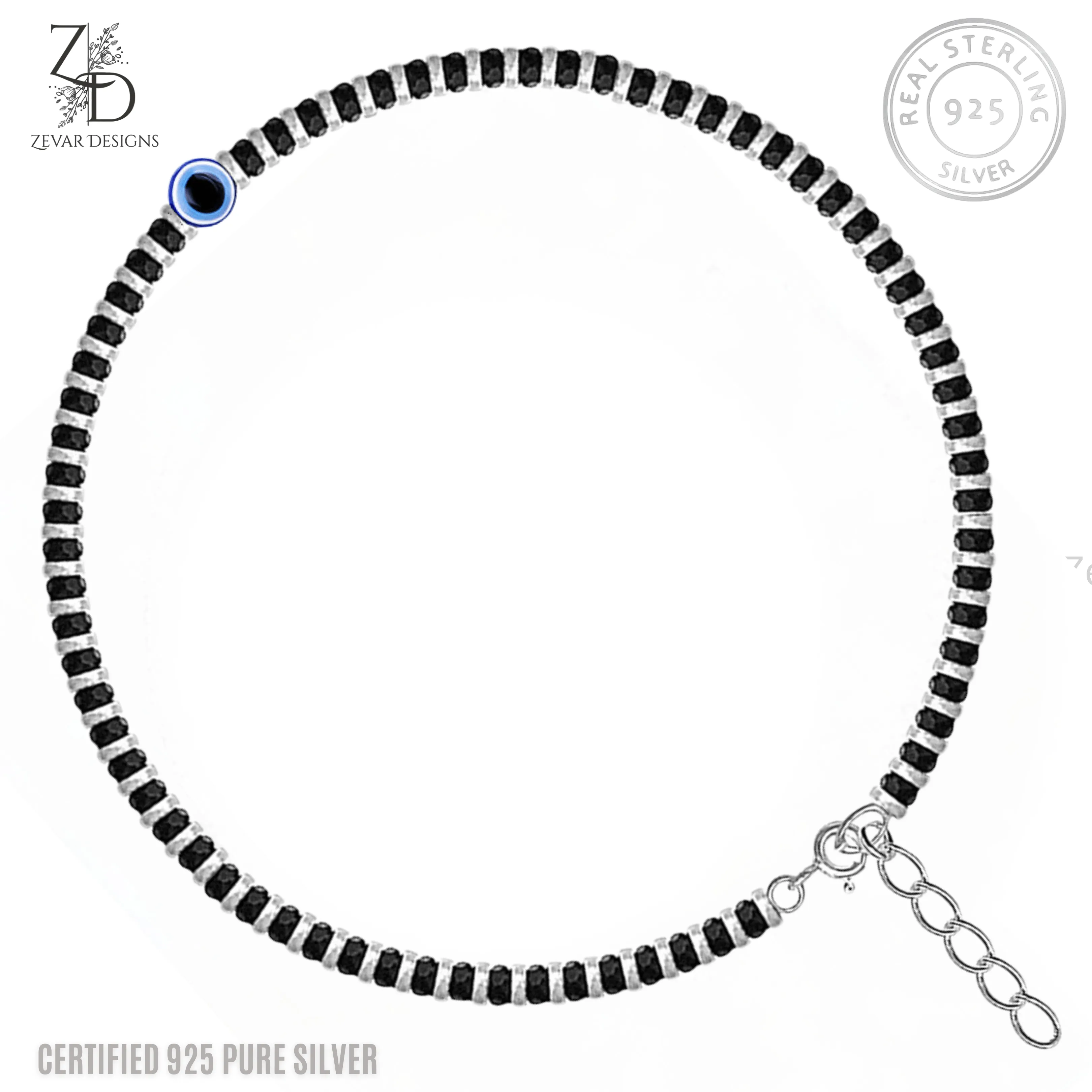 Evil eye 925 Silver Nazariya Anklets - Single