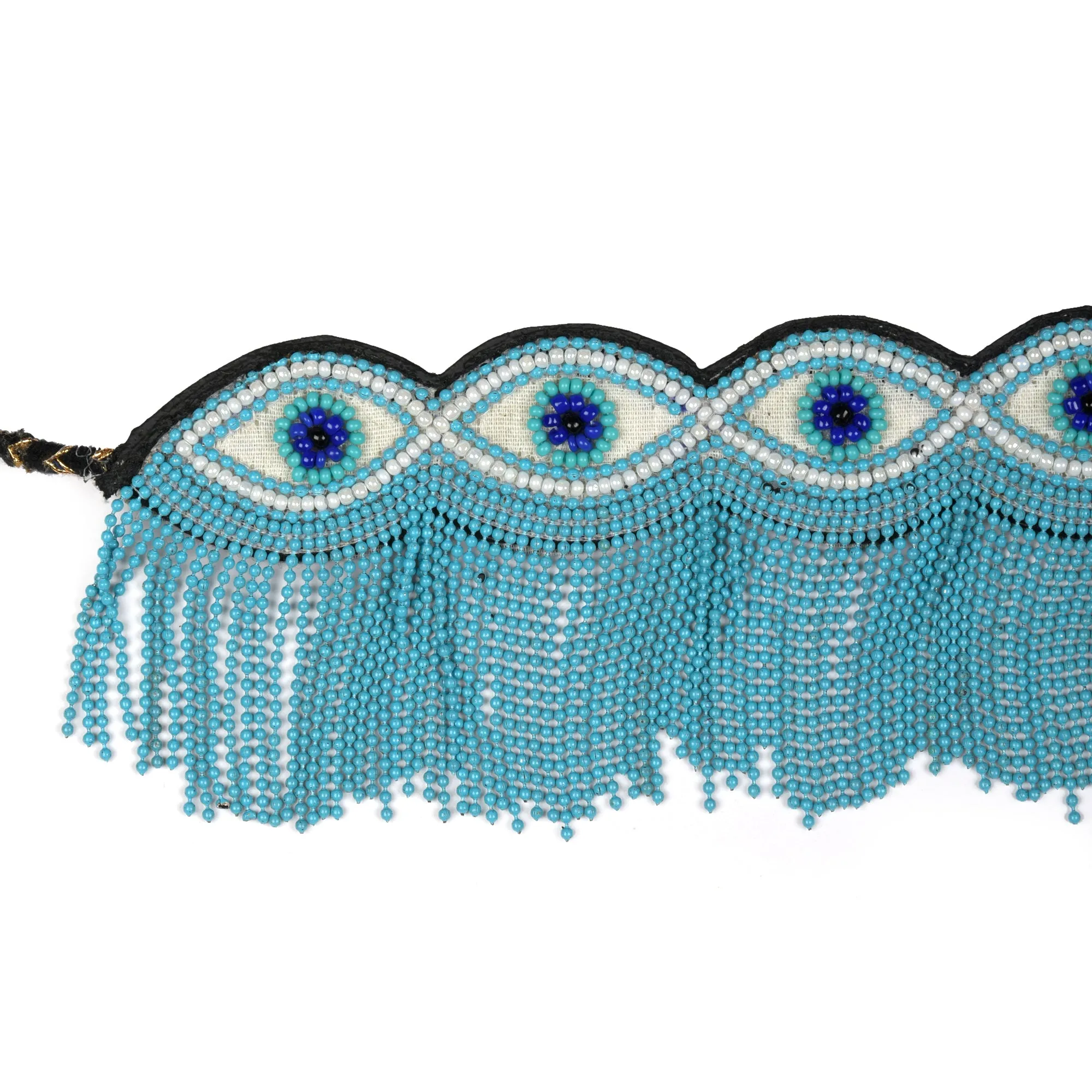 Evil Eye Teal Hand Embroidered Choker