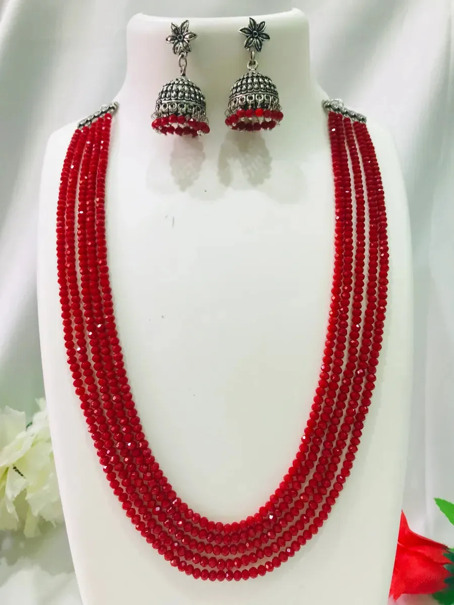 Fancy Five Layer Crystal Beads Moti Mala