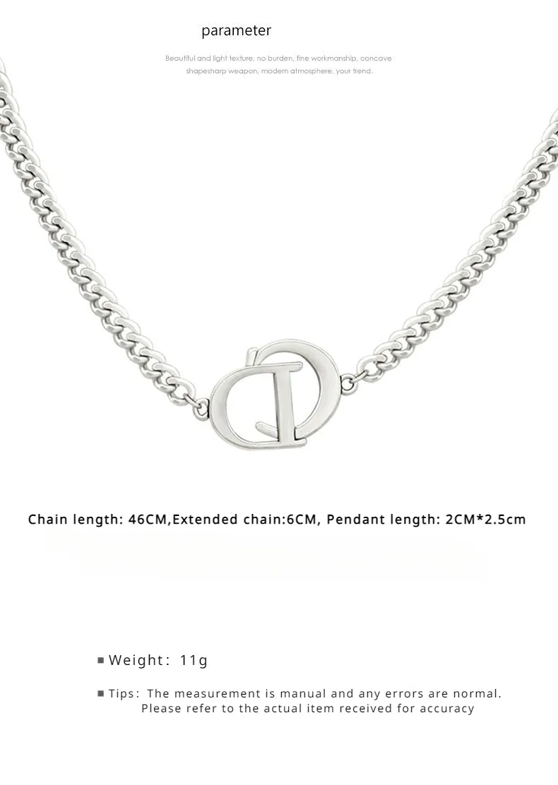 FN Collar Chain English Letter Necklace LOJS79