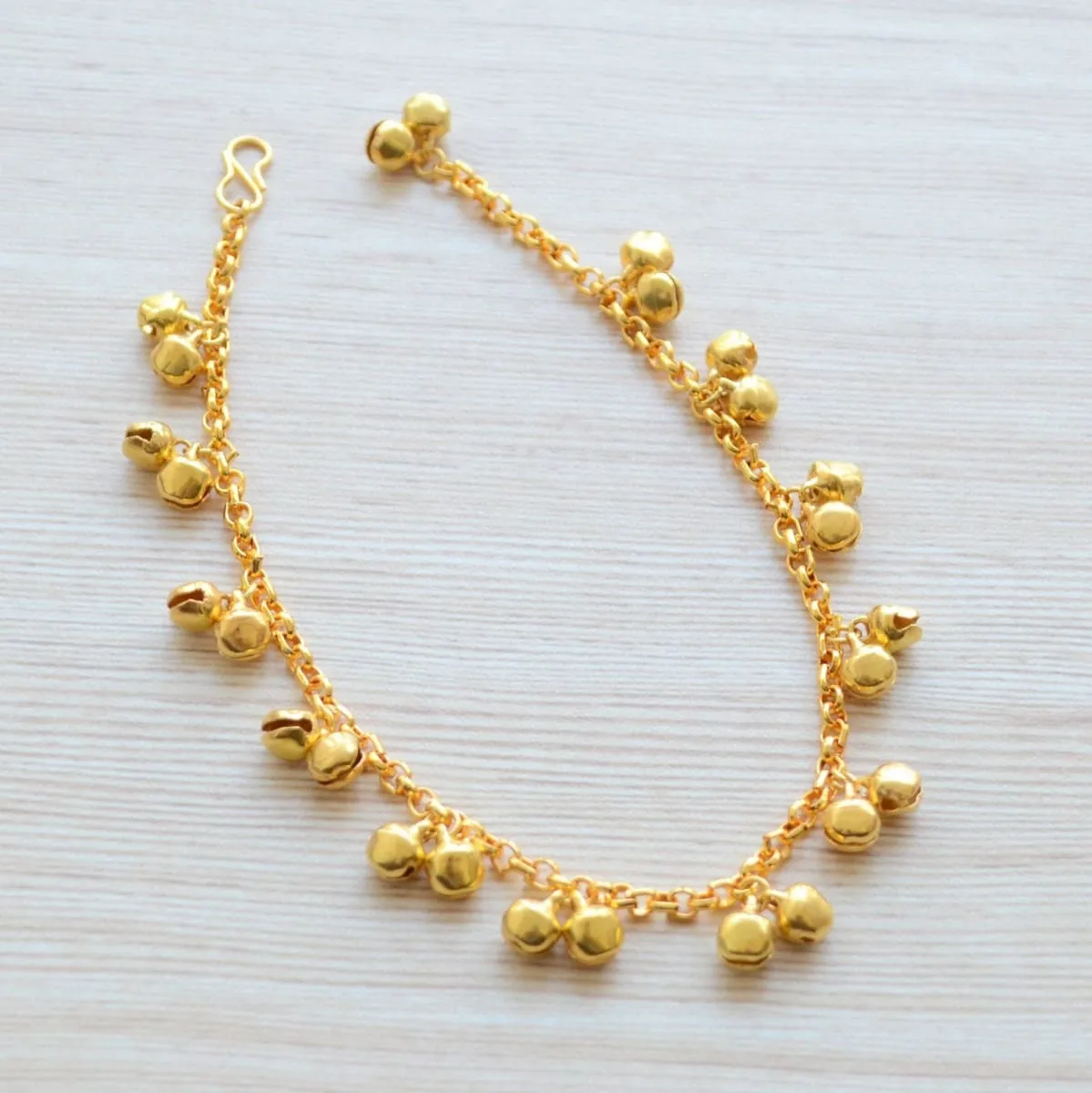 Gold Bell Anklet, Indian Ghungroo Payal, Must Have Accessory, Gift for her, Adjustable anklet