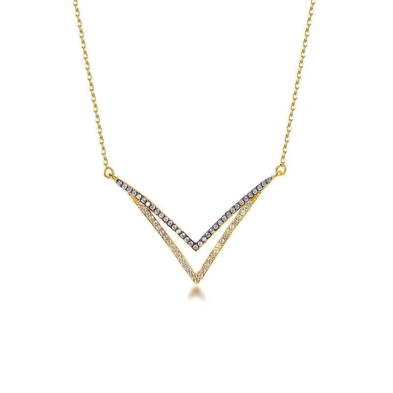 Gorgeous Double V Two Layered Necklace