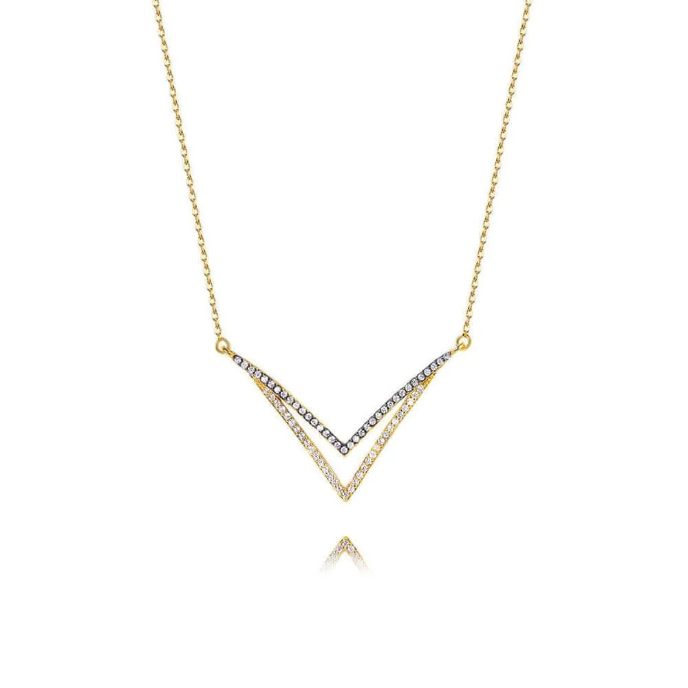 Gorgeous Double V Two Layered Necklace