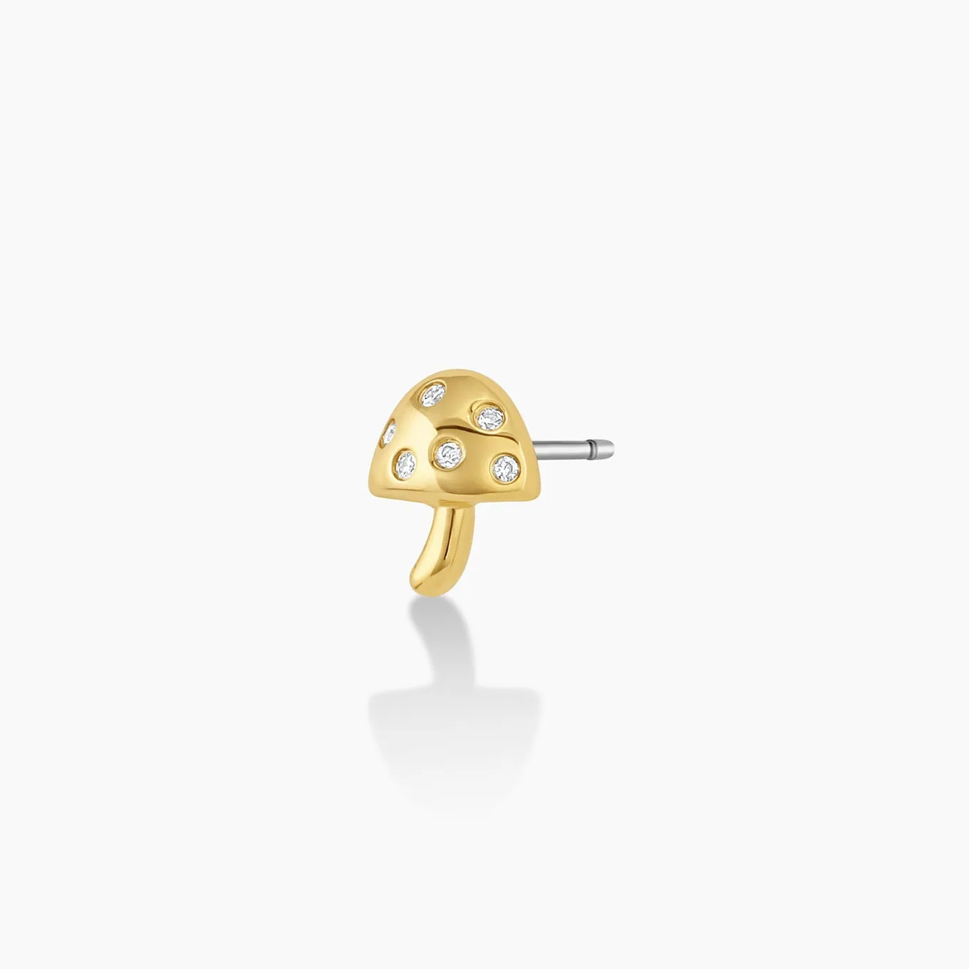 Gorjana Mushroom Charm Stud (gold)