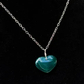 Green Agate Heart Necklace