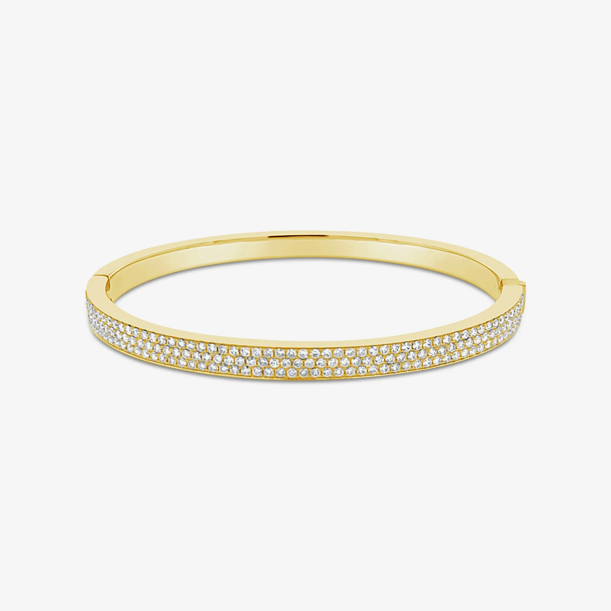 Halfway Three Row Pave Diamond Bangle Bracelet