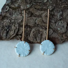 Handcarved Round Porcelain Earrings