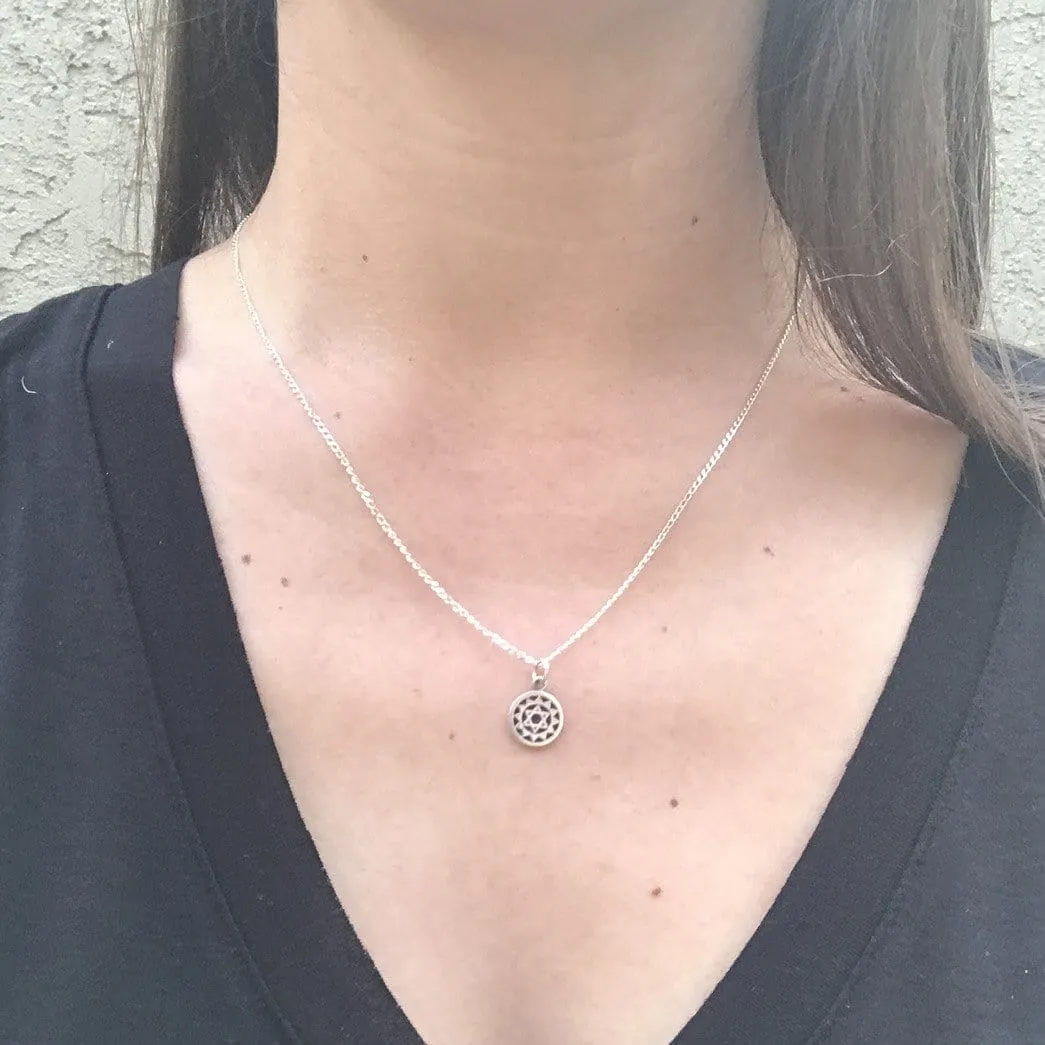 Heart Chakra Sterling Silver Chain Necklace