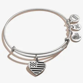 Heart Flag Charm Bangle