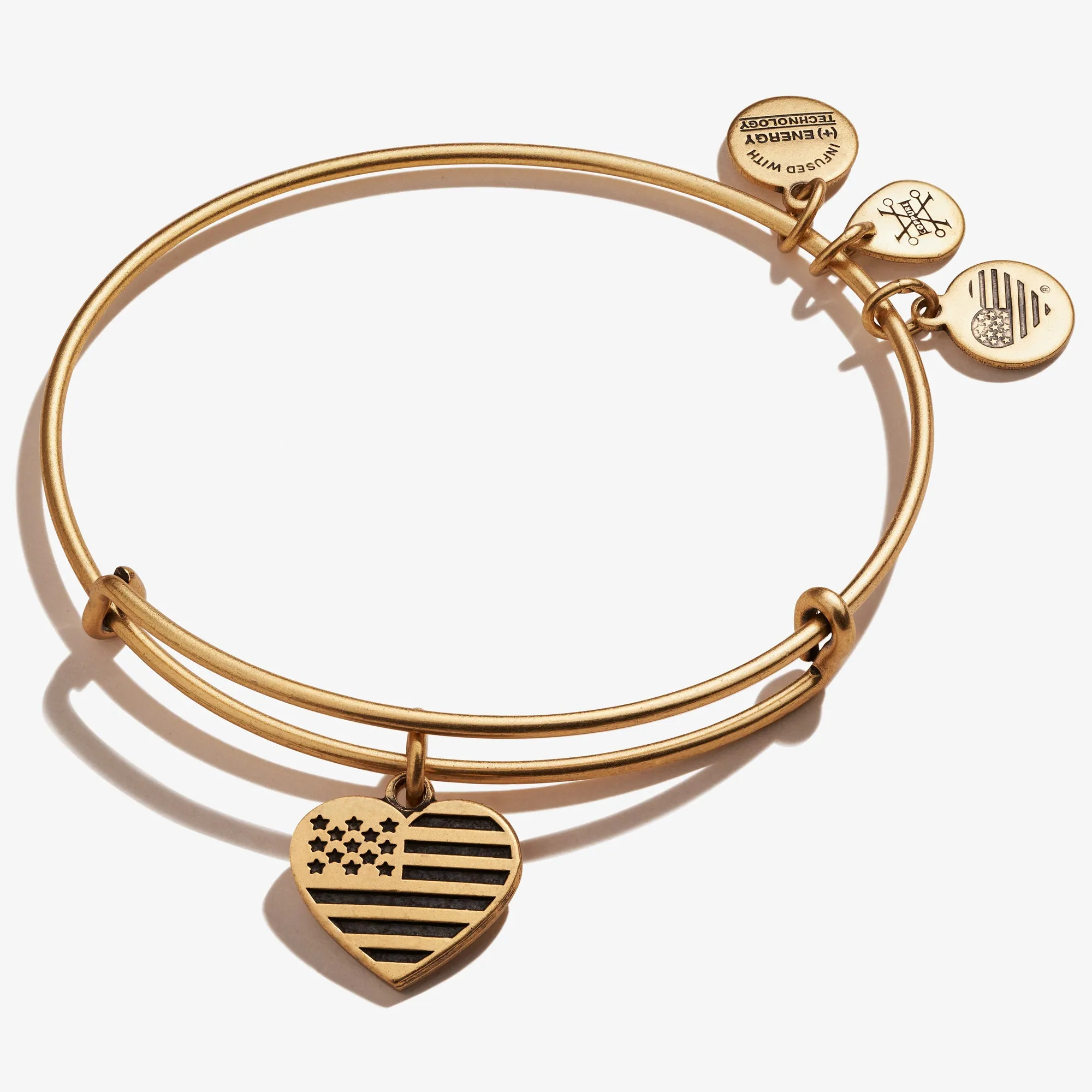 Heart Flag Charm Bangle