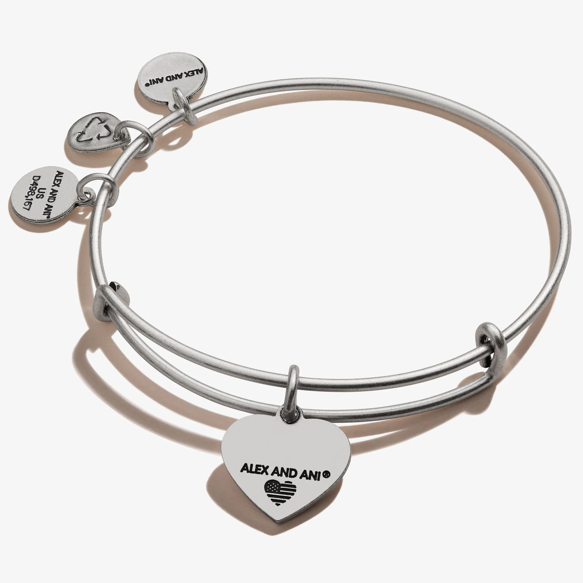 Heart Flag Charm Bangle