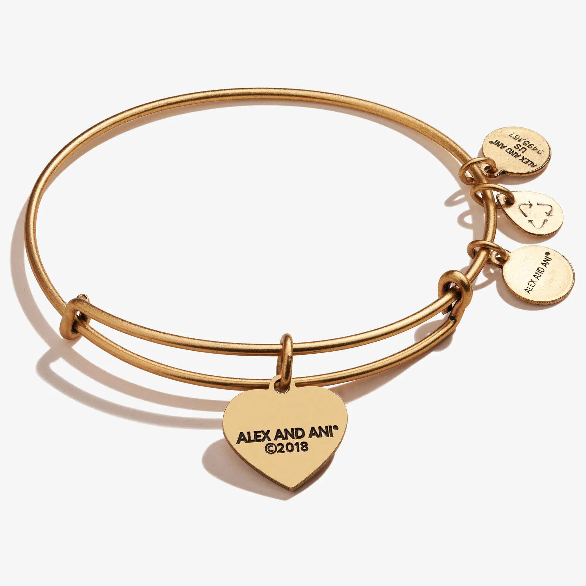 Heart Flag Charm Bangle