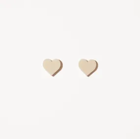 Heart Stud Earrings - Linen