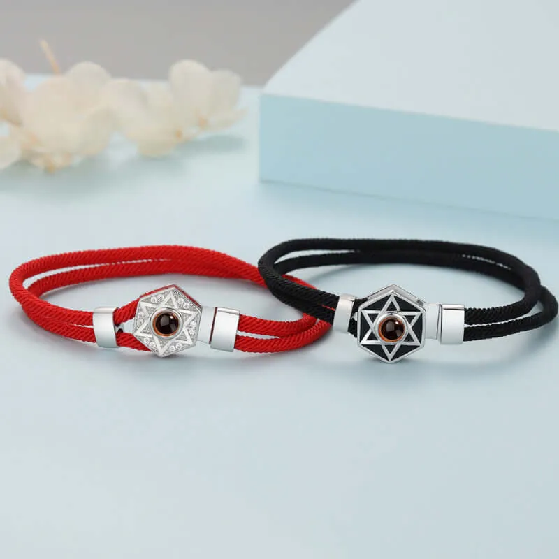 Hexagram Projection Felicity Bracelet with Picture Inside