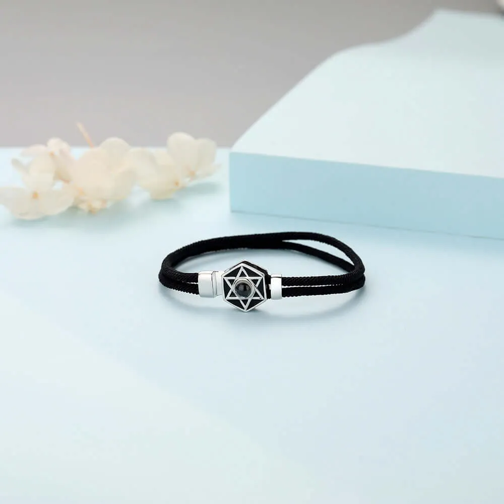 Hexagram Projection Felicity Bracelet with Picture Inside