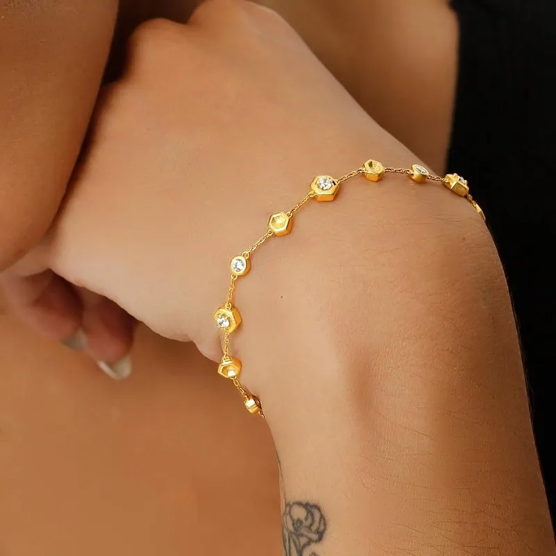 Honeycomb Honey Chain Bracelet Life With MaK’s Honeycomb Bee Kind Jewelry Collection