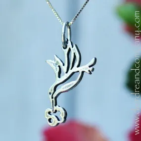 Hummingbird Pendant Necklace in Sterling Silver