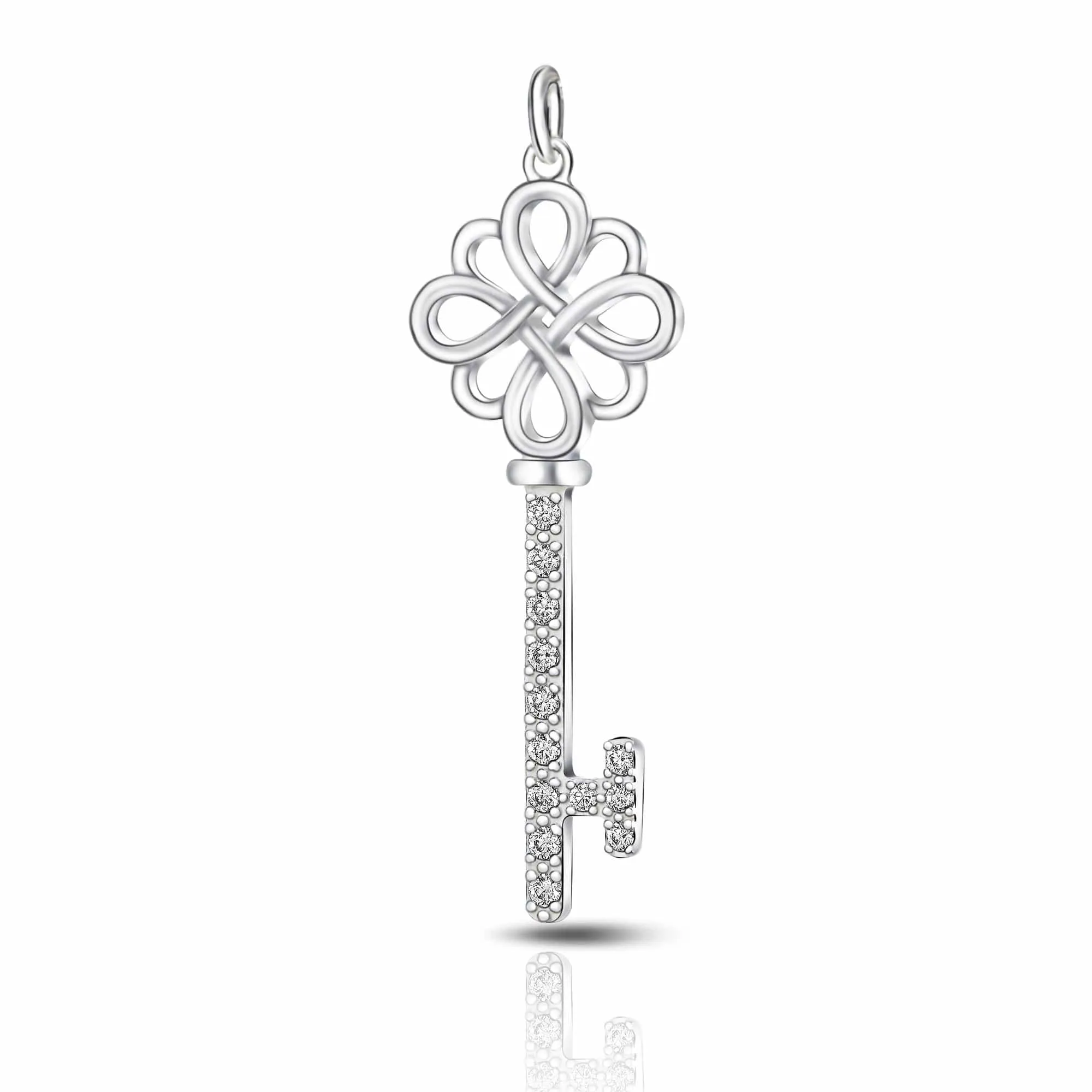 Infinity Knot Key Sterling Silver Pendant