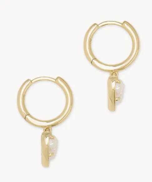 Kendra Scott Ari Heart Drusy Huggie Earring - Gold/Irid Drusy