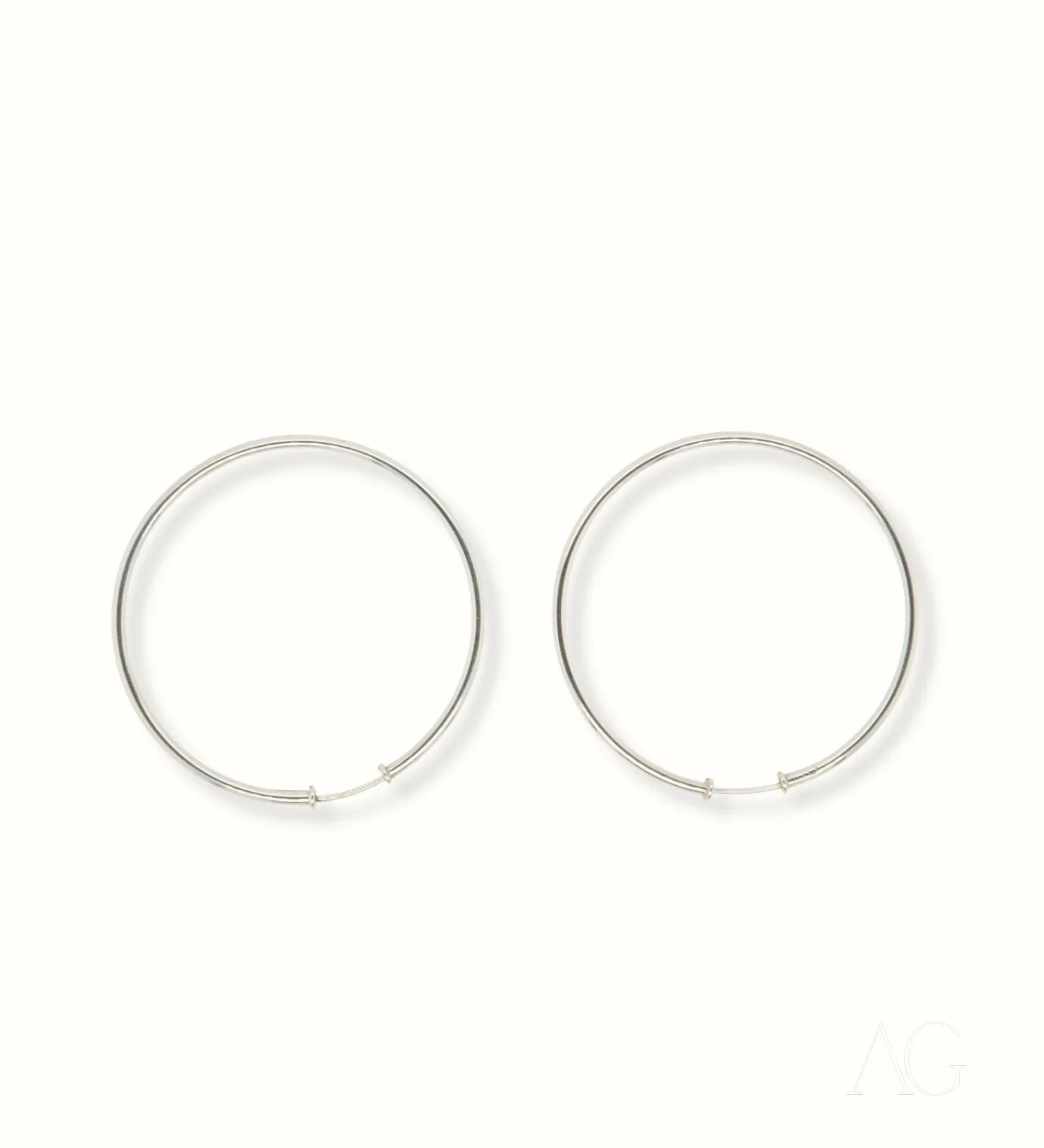 Luxury 18k White Gold Hoop Earrings