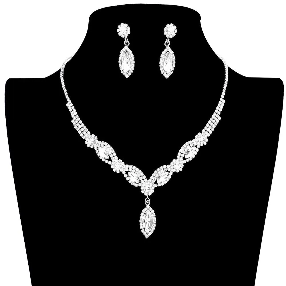 Marquise Stone Accented Rhinestone Necklace