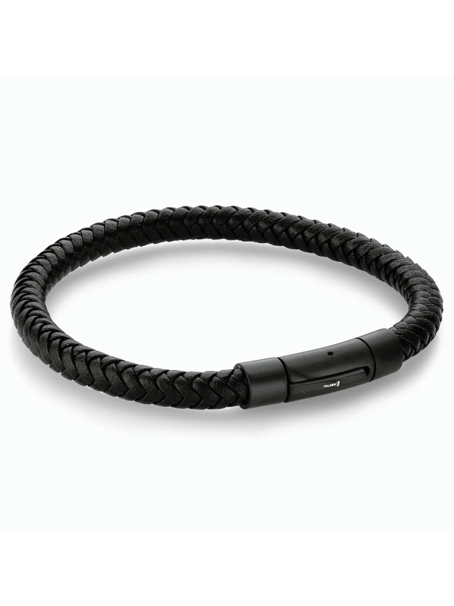 Men's Black Leather Bracelet