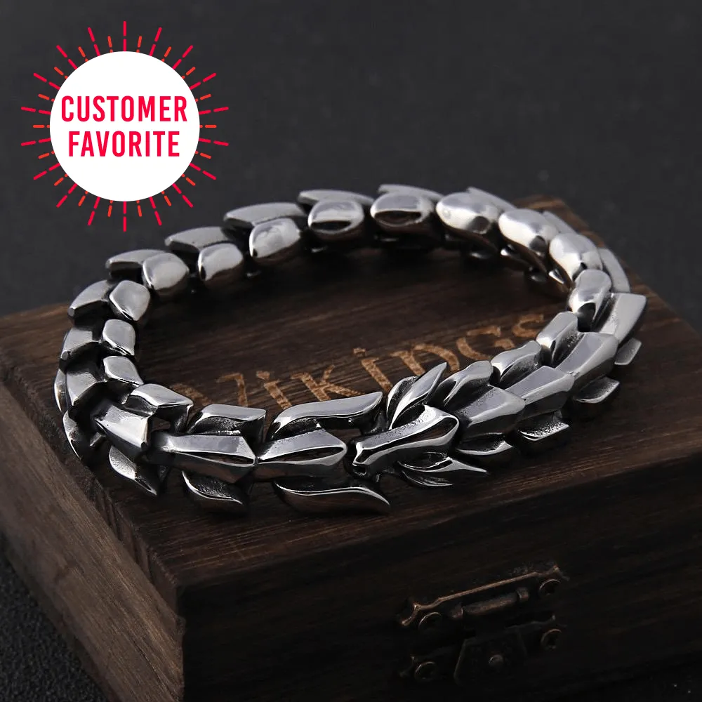 Men’s Snake Head Stainless Steel Punk Bracelet