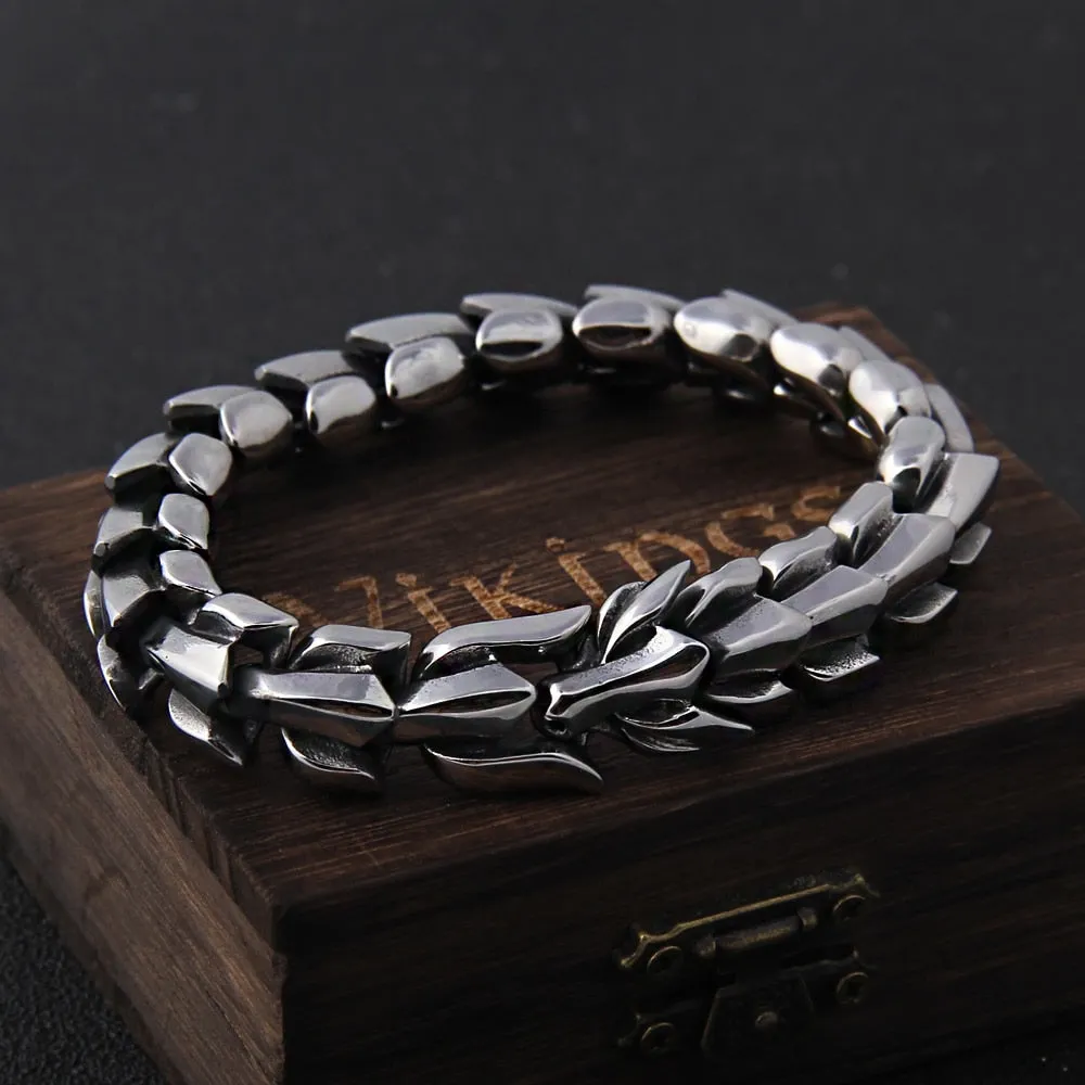 Men’s Snake Head Stainless Steel Punk Bracelet