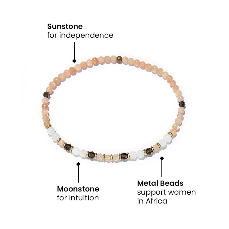 Moonstone and Sunstone Anklet