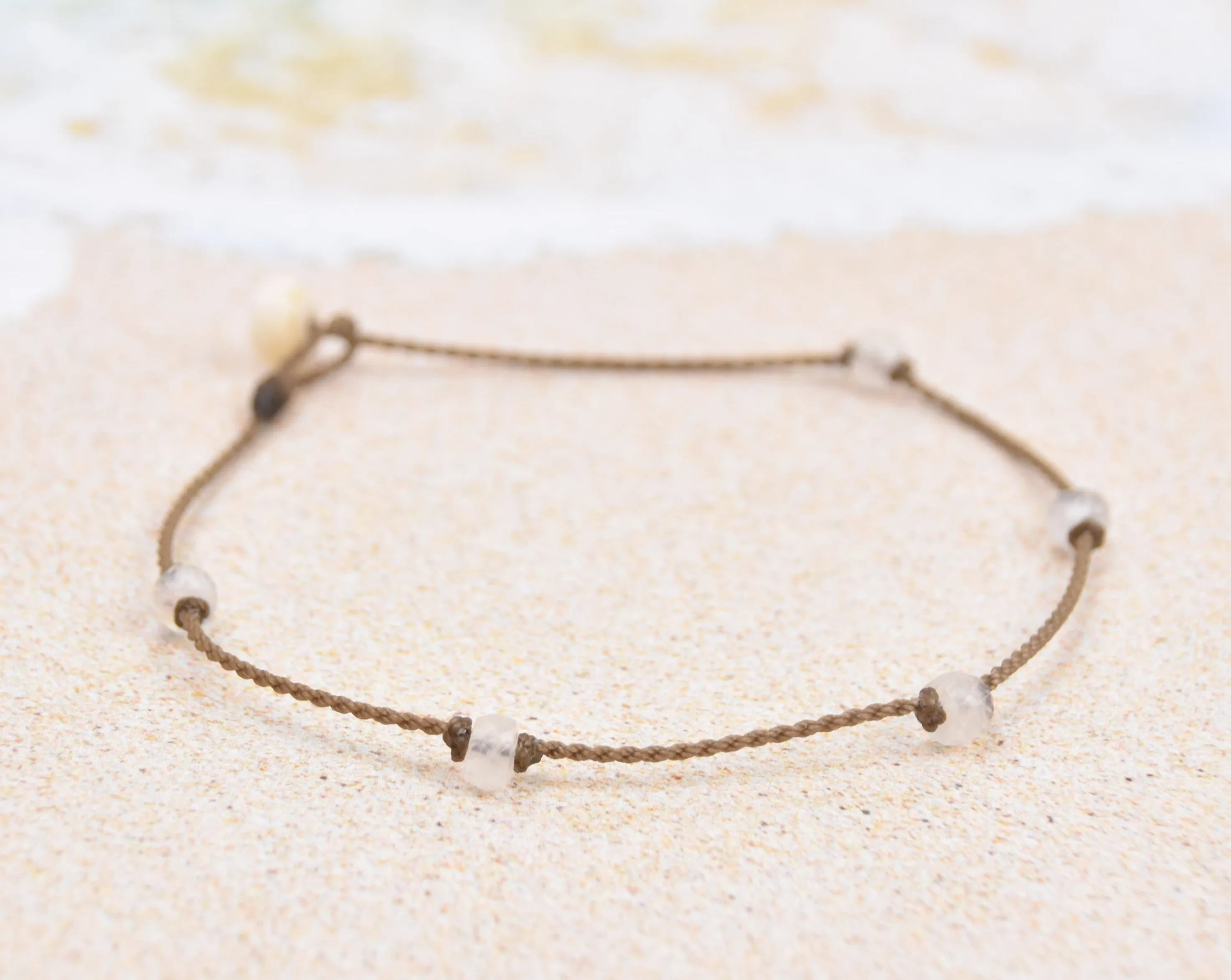 Natural Stones Princess Anklet-Labradorite Moonstone Pyrite