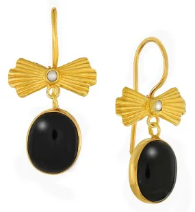 Onyx Bow Earrings