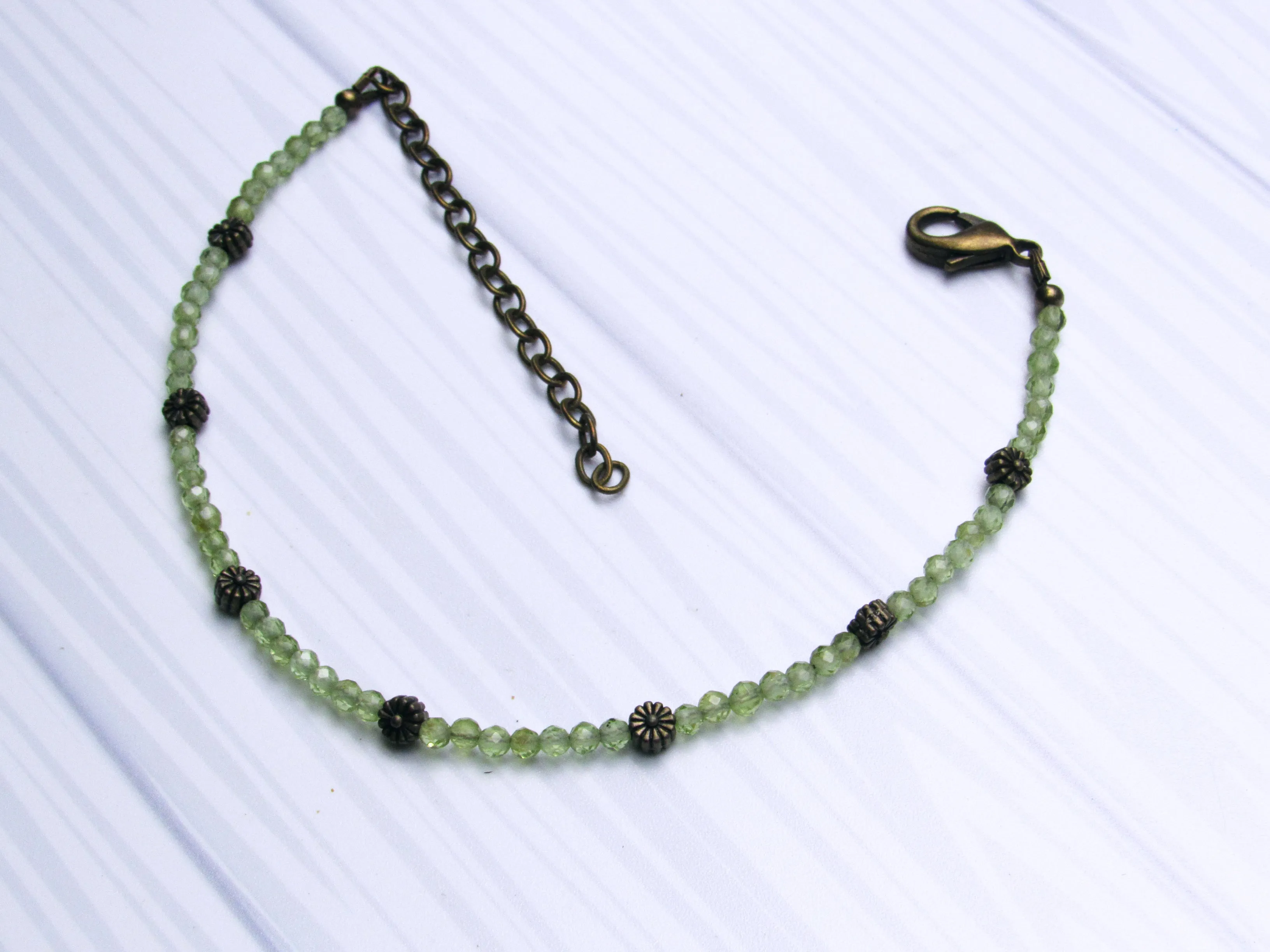 Peridot Beaded anklet