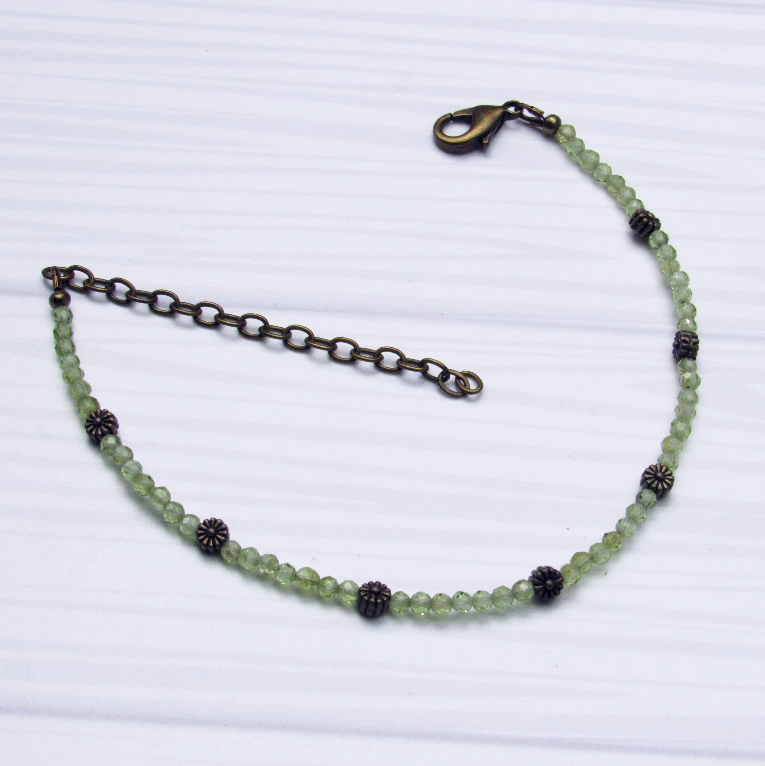 Peridot Beaded anklet