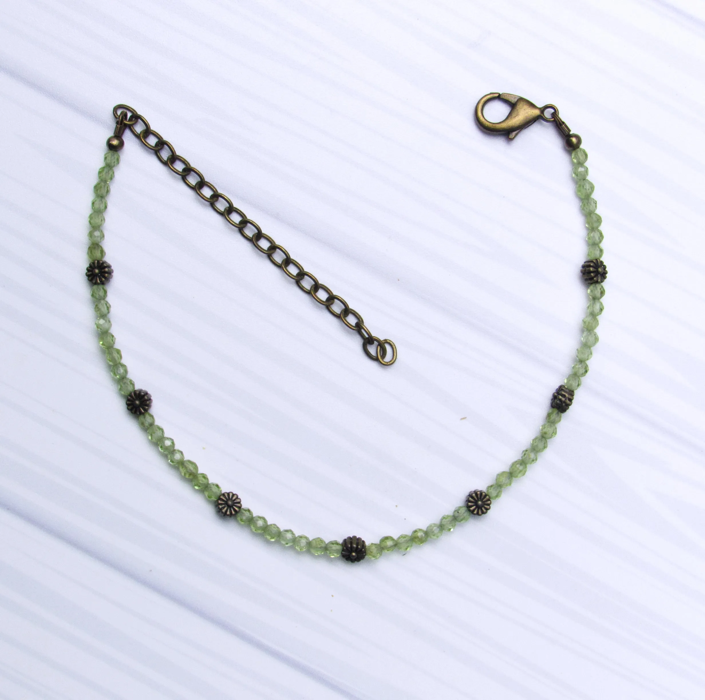 Peridot Beaded anklet