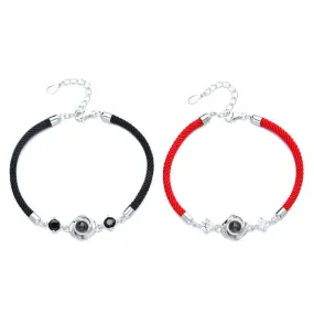 Personalized Bracelets Projection Weave Circle Felicity Bracelet with Picture Inside