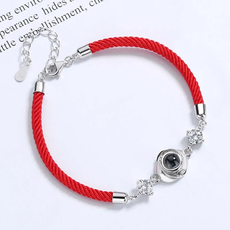 Personalized Bracelets Projection Weave Circle Felicity Bracelet with Picture Inside