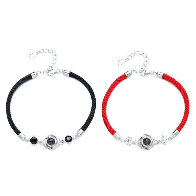 Personalized Bracelets Projection Weave Circle Felicity Bracelet with Picture Inside