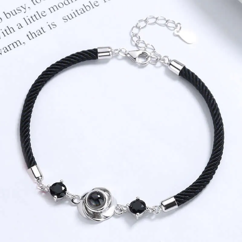 Personalized Bracelets Projection Weave Circle Felicity Bracelet with Picture Inside